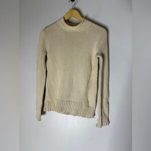 J Crew‎ Always Womens Orsman Chunky Knit Fisherman Sweater Cream Size XXS